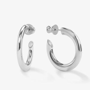 Melinda Maria Shiny Silver Hoop Earrings